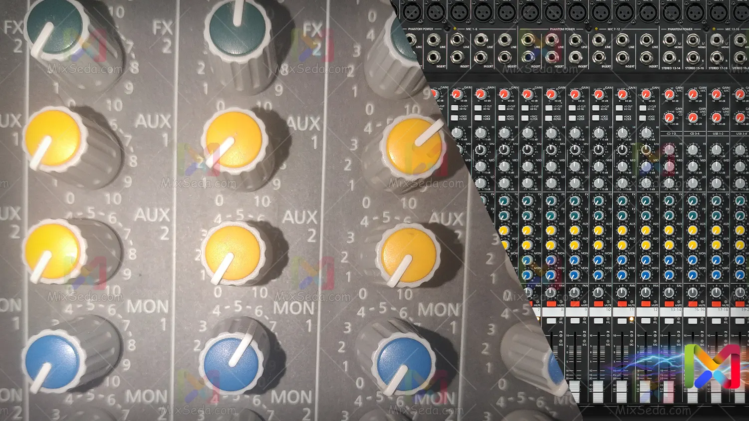 AUX volumes in the Dynacord mixer